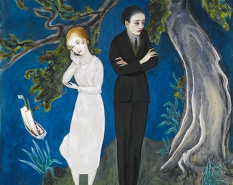 Young Man in Black, Girl in White by Nils von Dardel