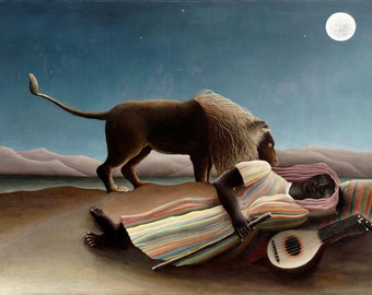 The Sleeping Gypsy by Henri Rousseau Home Decor Wall Decor Giclee Art Print Poster A4 A3 A2 Large Print FLAT RATE SHIPPING