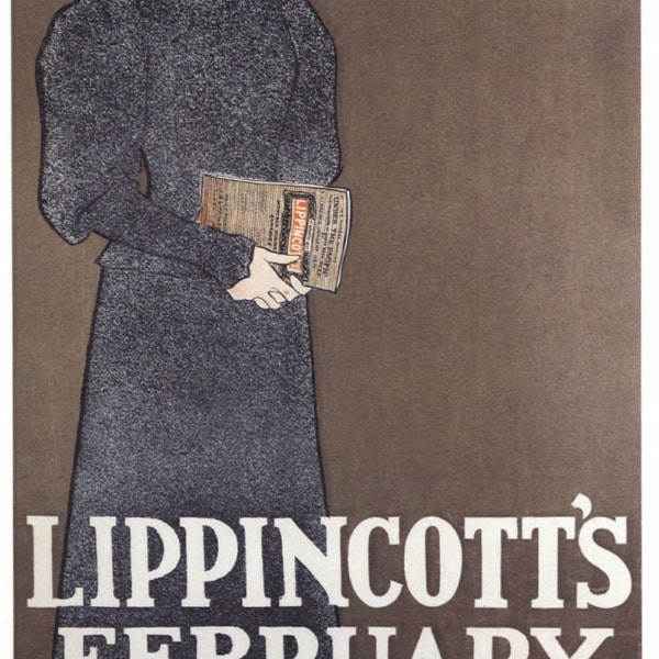 Vintage Poster Lippincott's February 1897 Art Nouveau Home Decor Wall Decor Giclee Art Print Poster A4 A3 A2 Large Print FLAT RATE SHIPPING