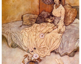 Princess of Deryabar by Edmund Dulac Home Decor Wall Decor Giclee Art Print Poster A4 A3 A2 Large FLAT RATE SHIPPING