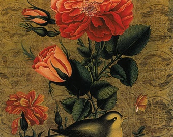 Islamic Art Bird and Flower Home Decor Wall Decor Giclee Art Print Poster A4 A3 A2 Large Print BOGOFREE (see product page)