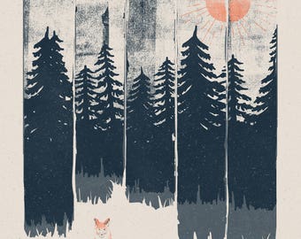 A Fox in the Wild by NDTank Home Decor Wall Decor Giclee Art Print Poster A4 A3 A2 Large Print BOGOFREE (see product page)
