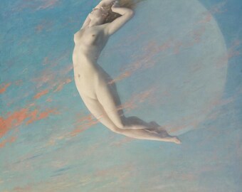 Selene  by Albert Aublet Home Decor Wall Decor Giclee Art Print Poster A4 A3 A2 Large Print BOGOFREE (see product page)
