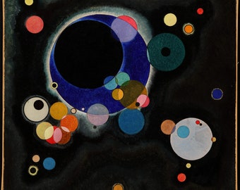 Serveral Circles by Wassily Kandinsky Wall Decor Giclee Art Print Poster A4 A3 A2 Large Print FLAT RATE SHIPPING