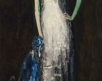 Le lévrier bleu by Kees van Dongen Home Decor Wall Decor Giclee Art Print Poster A4 A3 A2 Large Print BOGOFREE (see product page)