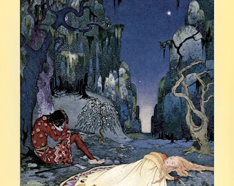 Virginia Sterrett Art Print: Ourson and Violette , Fantasy Illustration