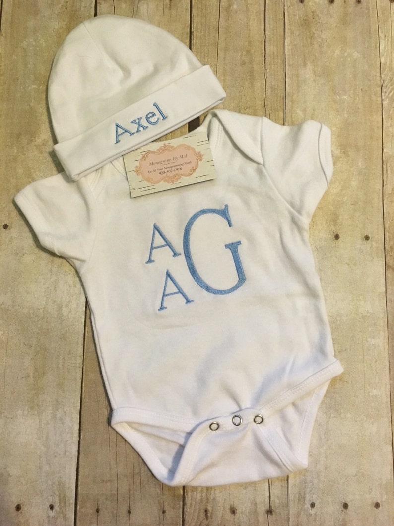 boy monogram onesie