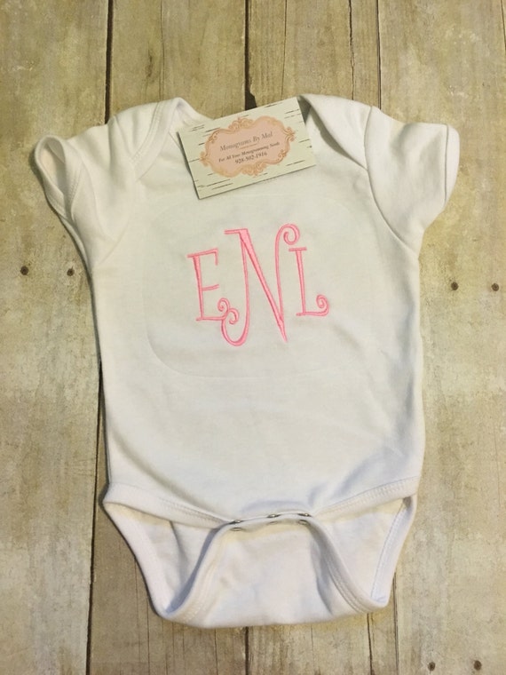 monogrammed onesies for baby girl