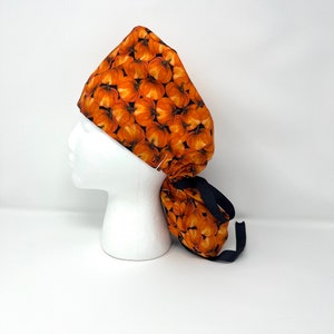 Fall Scrub caps for women, Scrub hat, Scrub cap, womens scrub caps with ponytail, Ponytail scrub cap, Surgical cap women, thanksgiving H. Pumpkins