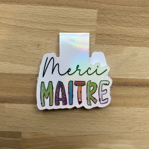 Marcador magnético Merci Maitre - Marcador holográfico, regalo maestro