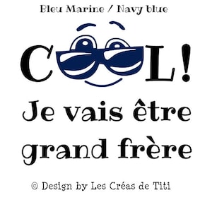Heat transfer design &quot;Cool grand frere&quot; french quote,heat transfer to iron,pattern iron on,heat transfer design to iron clothes,iron decal