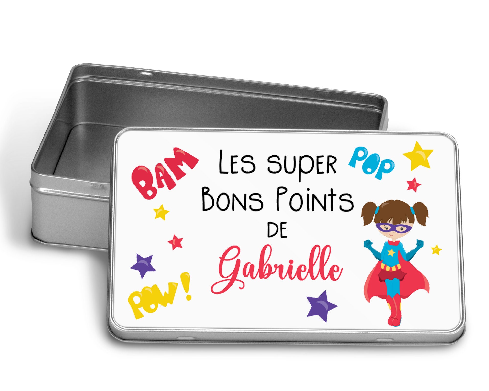 Boite à Bons Points Personnalisée Thème Super Hero Fille