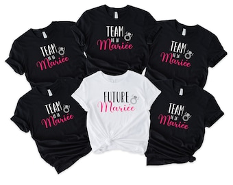 Tee Shirt EVJF Team de la mariée ou future mariée au choix,tshirt EVJF,T shirt equipe de la mariée, tshirt future mariée,Evjf personnalisé