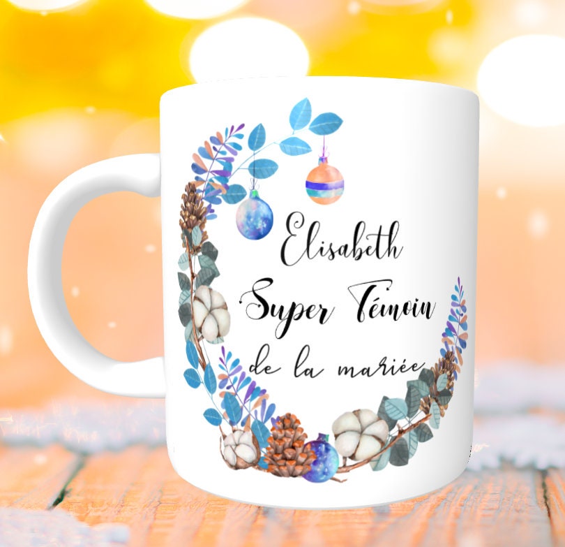 Mug Super Témoin Modèle Hiver - Personnalisé Recto/Verso, Mug Personnalisé, Tasse Personnalisée, Mug