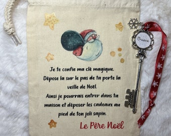 Clé magique du Père Noël personnalisée - Clé magique personnalisable - clé magique noel- Clé pere noel personnalisée