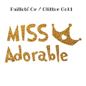 Iron on text miss adorable,heat transfer to iron,pattern iron on,heat transfer design to iron clothes,iron decal crown,crown iron on