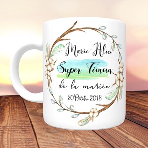 Becher SUPER Zeugnis Federn Boho - benutzerdefinierte duplex, personalisierte Tasse, Becher Name, Zeuge, Boho, Becher Geschenk Zeuge Becher Geschenk Tasse