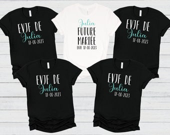 Tee Shirt EVJF Equipe de la mariée ou future mariée au choix,tshirt EVJF,T shirt equipe de la mariée, tshirt future mariée,Evjf personnalisé