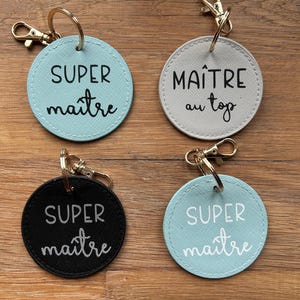 Imitatieleren sleutelhanger met inscriptie van de schoolleraar - Cadeau voor de eindejaarsleraar
