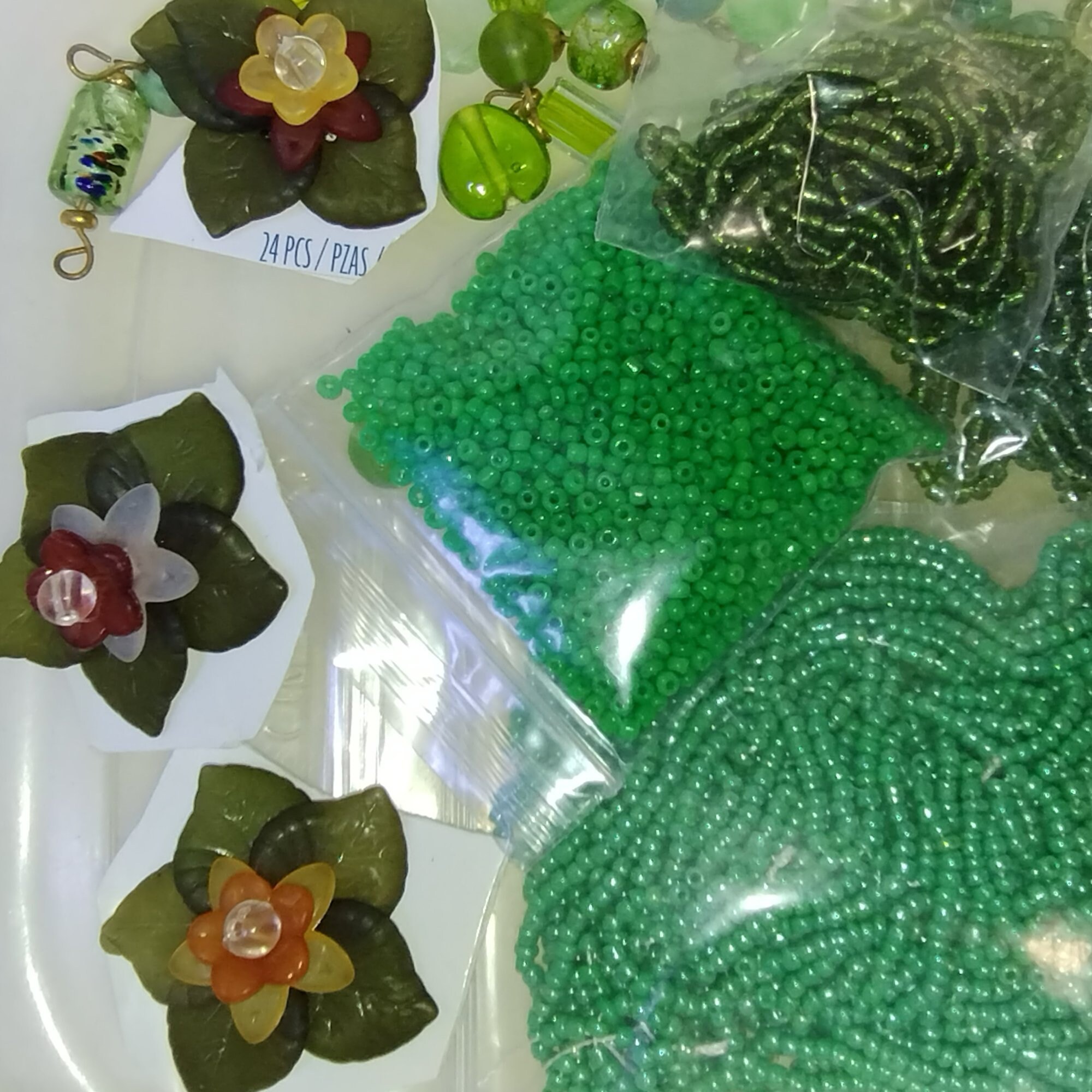 1/2 Lb Assorted Beads and Findings, Destash Beads for Jewelry