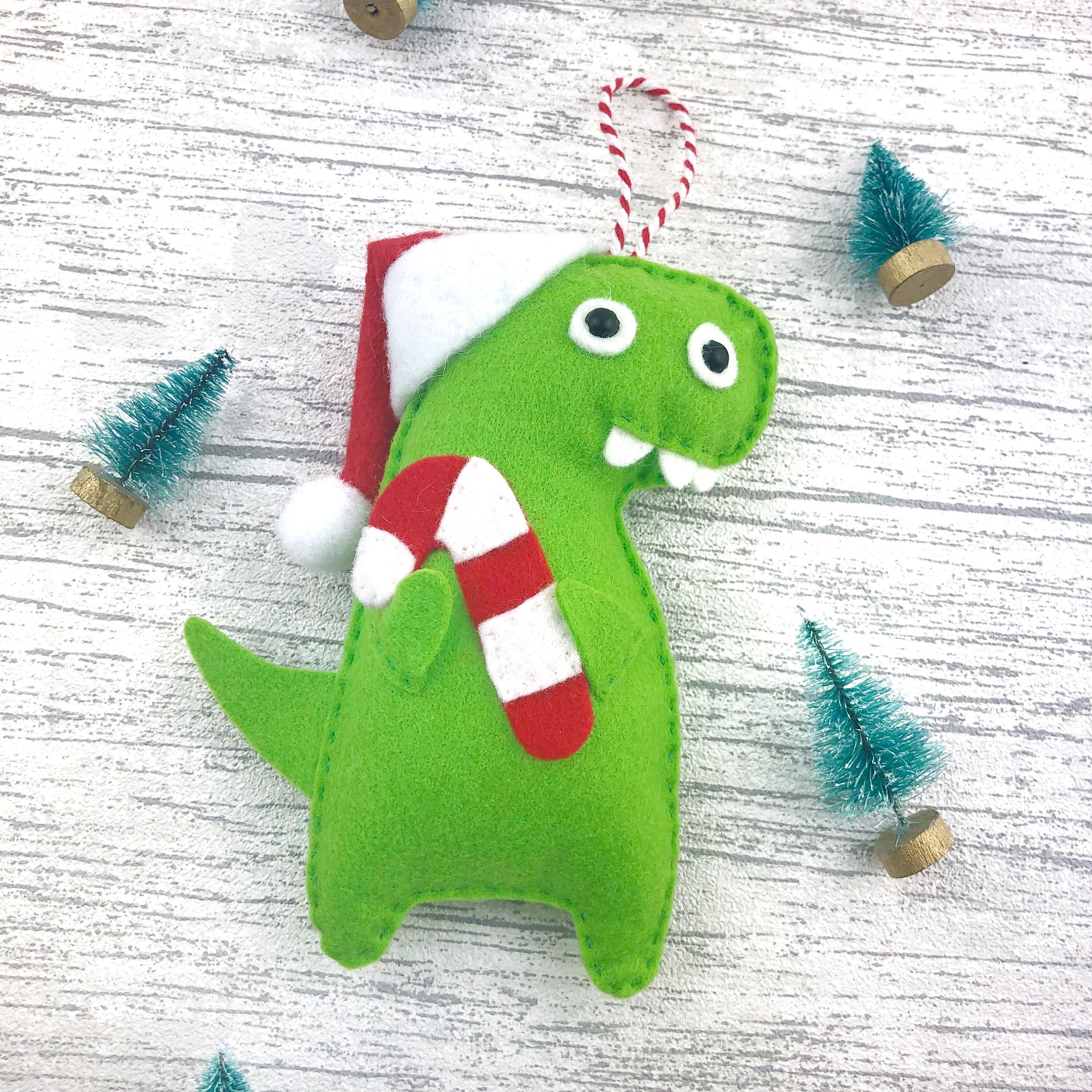 Dinosaur christmas decoration dinosaur decoration Santa Etsy