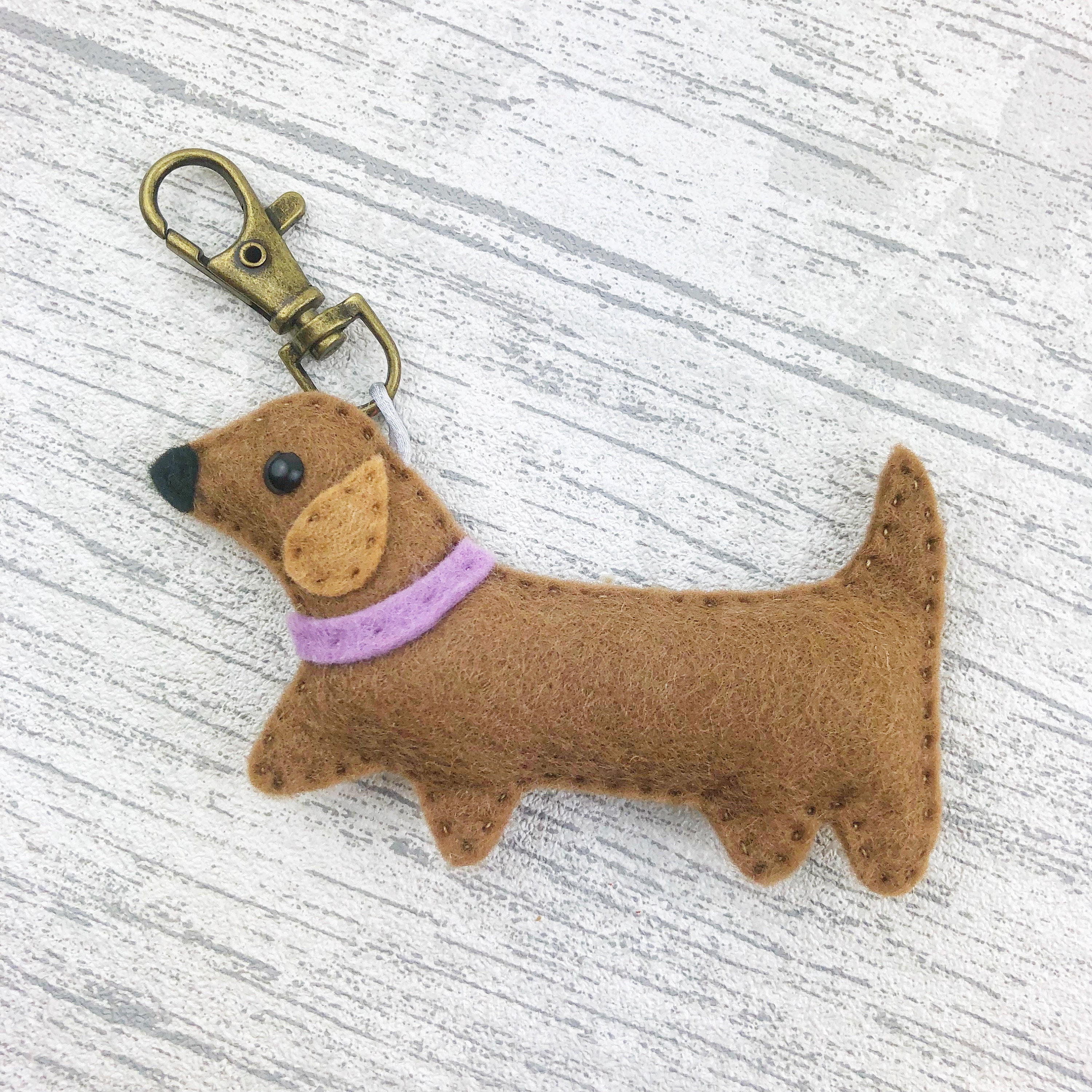 Dachshund keychain dog keyring felt dog dog lover gift Etsy