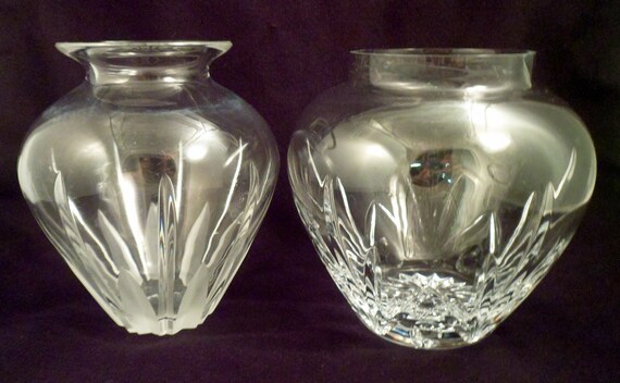 Two Vintage Cut Crystal Vases Royal Doulton Carnegie And Etsy