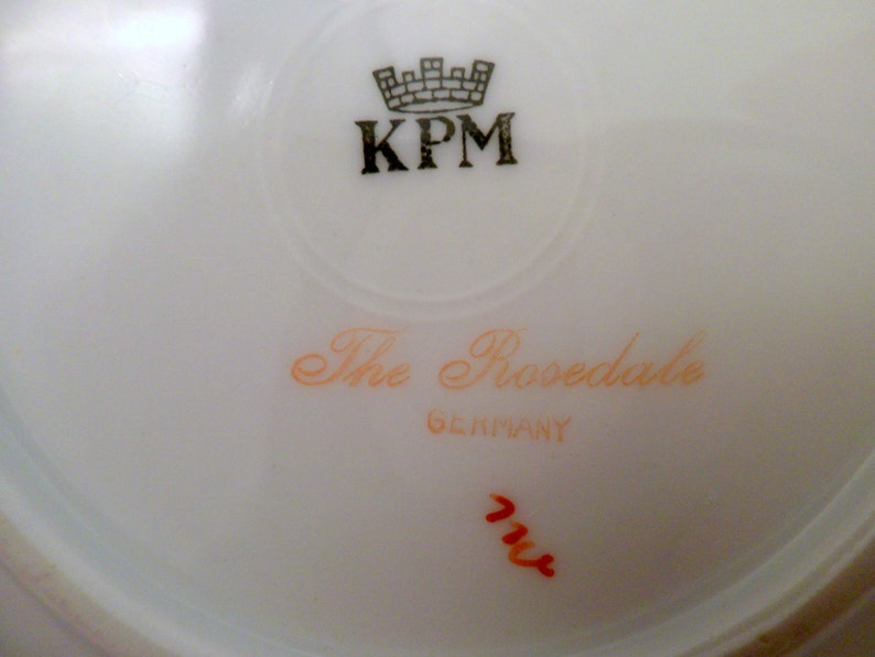 Vintage 1930/'s Rare KPM Porcelain The Rosedale Pattern #27469 Berry Bowl