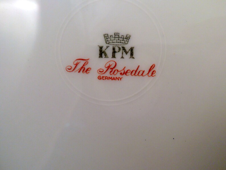 KPM Porcelain The Rosedale Pattern #27469 Large Round Serving Bowl
