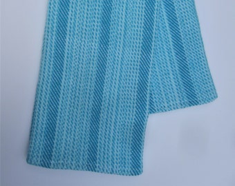 Handwoven Turquoise Striped Kitchen Towel