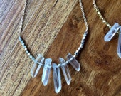 Boho Crystal Point Fan Necklace