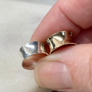 Chunky wide ear conch, thick concave cartilage ear conch, non piercing wide cartilage hoop, chubby ear cuff in 14k gold filled or 925 silver