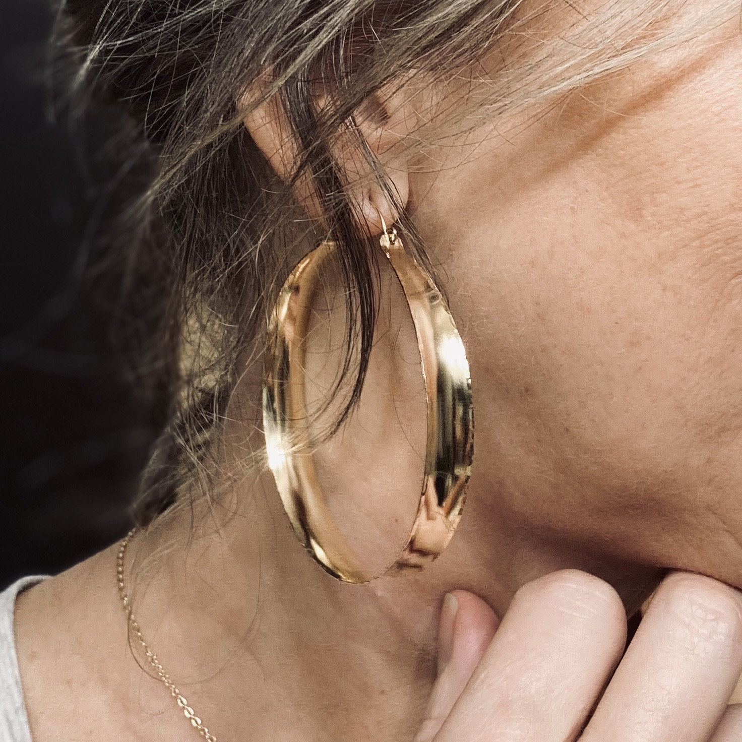 X Large gold saddle hoop earrings, 2.5 inch 14k gold filled hoop earrings, thick gold boho hoops, handmade artisan anticlastic hoop earrings