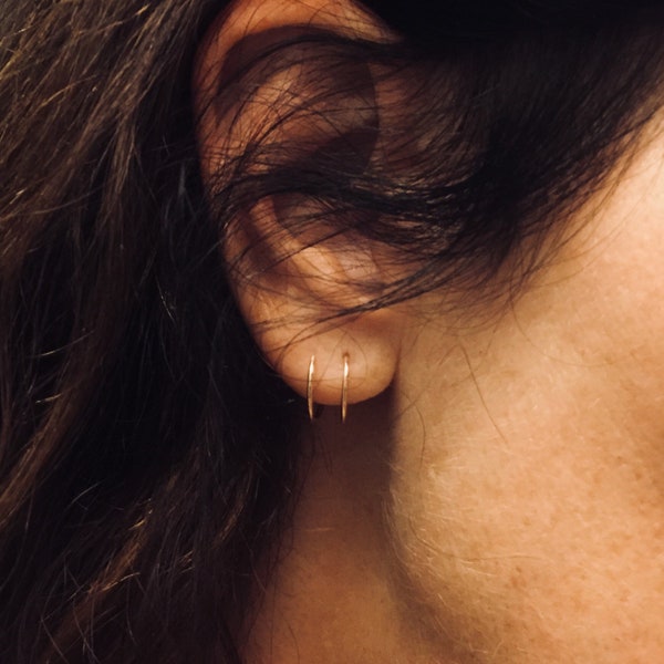 Double hoop ear hugger earrings