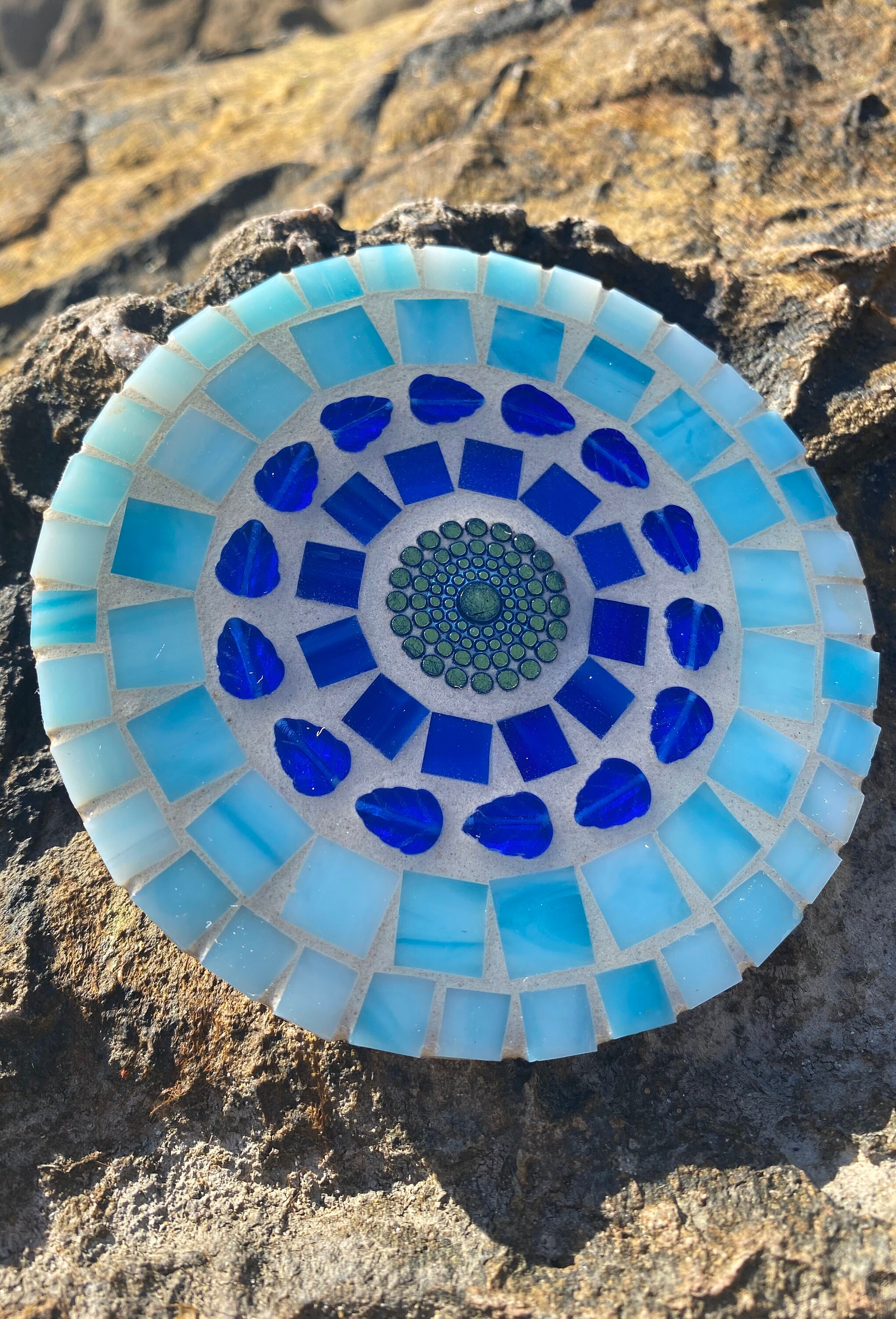 Coastal Blue Mosaic Coasters // Tile Coasters // Mosaic Art // Etsy