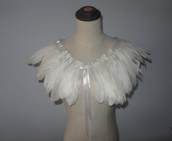 Plumas blancas SHAWL Encogerse de hombros Plumas capa Disfraz de Halloween,  capelet vintage para adultos -  México