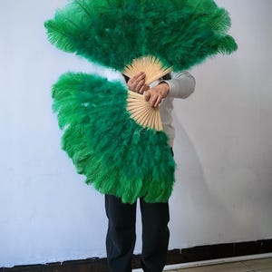 90X50cm Green Large ostirch  Feather Fan Burlesque Dance feather fan Bridal Bouquet