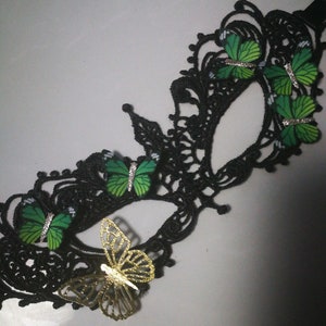 Party lace Butterfly Mask Green Masquerade mask, lace masquerade