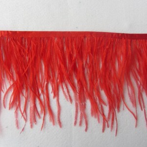 10Yards Red Ostrich  Feather Trimming Fringe