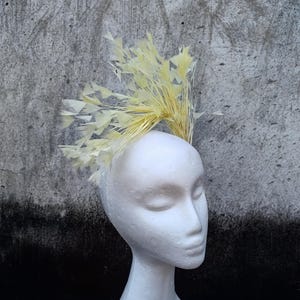 Goose Feather Wired Millinery Hat Mount Ivory