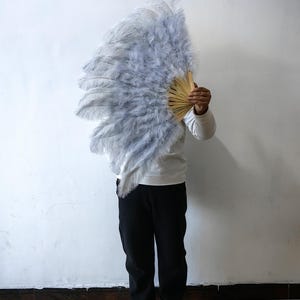 90x50 cm Baby Blauer großer Ostirch Federfächer Burlesque Dance Federfächer Brautstrauß