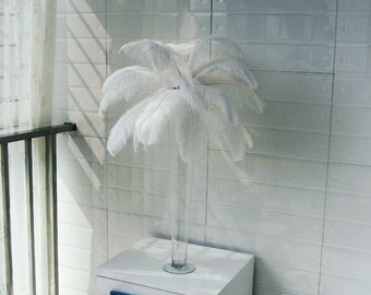 100pcs White ostrich feather plumes,wedding centerpiece ,wedding table  decoration,table eiffel tower centerpiece