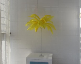 Discount item 100 Yellow Color Ostrich Feather Plume for Wedding centerpieces