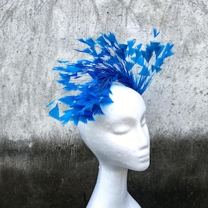 Goose Feather Wired Millinery Hat Mount Turquoise