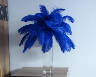 100pcs Royal Blue Ostrich Feather Plume for Wedding centerpieces