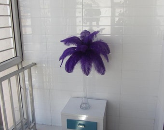 Korting punt 100 paarse kleur Struisvogel veren pluim voor bruiloft centerpieces