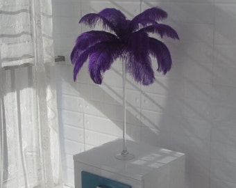 Goedkope item 100 diepe paarse kleur Struisvogel veren pluim voor bruiloft centerpieces Frist klasse veren