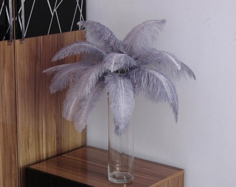 60pcs weiß und 60pcs Silber, 12-14 Zoll Straußenfedern, Hochzeit Tisch Herzstück, Hochzeit Tischdekoration, Strauß Herzstück