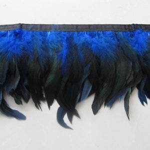 2Yards 6inch Wide coque Feather Trimming Fringe royal blue