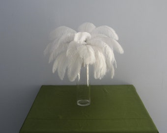 100pcs white Ostrich Feather Plume for Wedding centerpieces